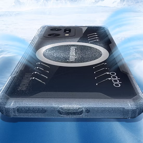 für Oppo Find X5 PRO 5g, transparente Handyhülle, Graphen-Wärmeableitung, Gaming-Kühlung, funktioniert für magnetische Autohalterung