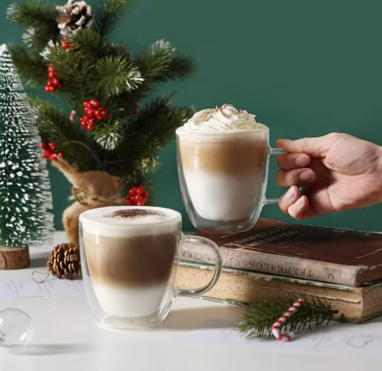 Kreative Liebes-Herzform-Doppelwand-Isoliergläser-Kaffeetassen