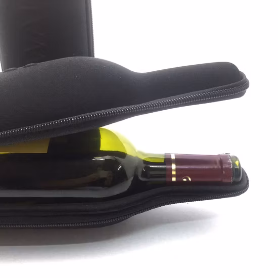 OEM EVA Custom Logo Red Wine Glasses Bottle Travel Carrying Zipper Case