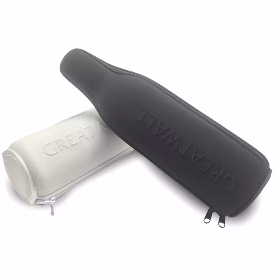 OEM EVA Custom Logo Red Wine Glasses Bottle Travel Carrying Zipper Case