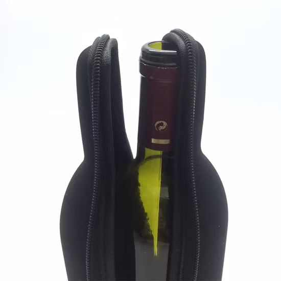 OEM EVA Custom Logo Red Wine Glasses Bottle Travel Carrying Zipper Case